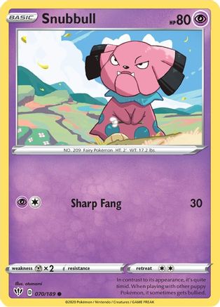 [PKM] Snubbull (070/189) [Sword & Shield: Darkness Ablaze]