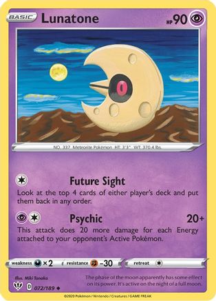 [PKM] Lunatone (072/189) [Sword & Shield: Darkness Ablaze]