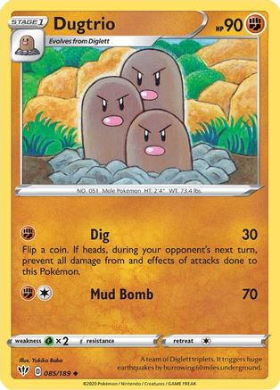 [PKM] Dugtrio (085/189) [Sword & Shield: Darkness Ablaze]