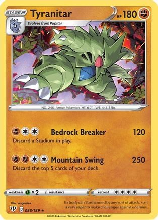 [PKM-R] Tyranitar (088/189) [Sword & Shield: Darkness Ablaze]
