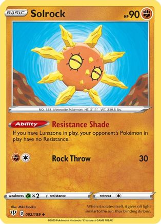 [PKM] Solrock (092/189) [Sword & Shield: Darkness Ablaze]