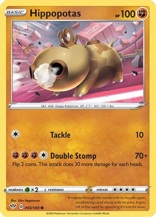 [PKM] Hippopotas (093/189) [Sword & Shield: Darkness Ablaze]
