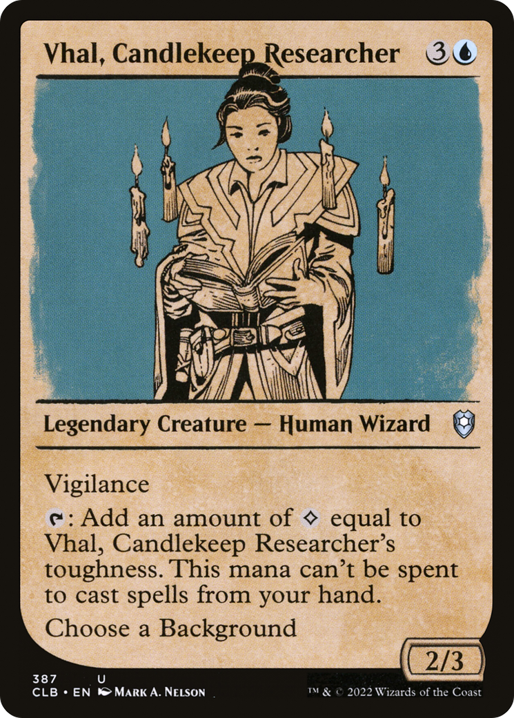 {C} Vhal, Candlekeep Researcher (Showcase) [Commander Legends: Battle for Baldur's Gate][CLB 387]
