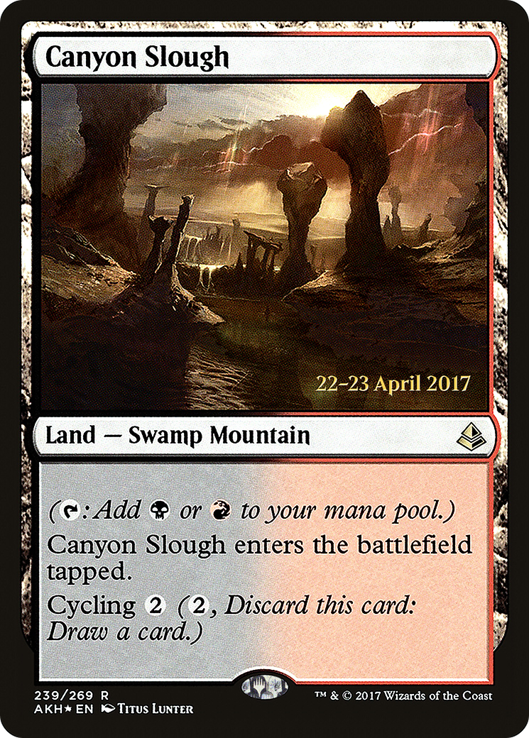 {R} Canyon Slough [Amonkhet Prerelease Promos][PR AKH 239] - Misty Mountain Games