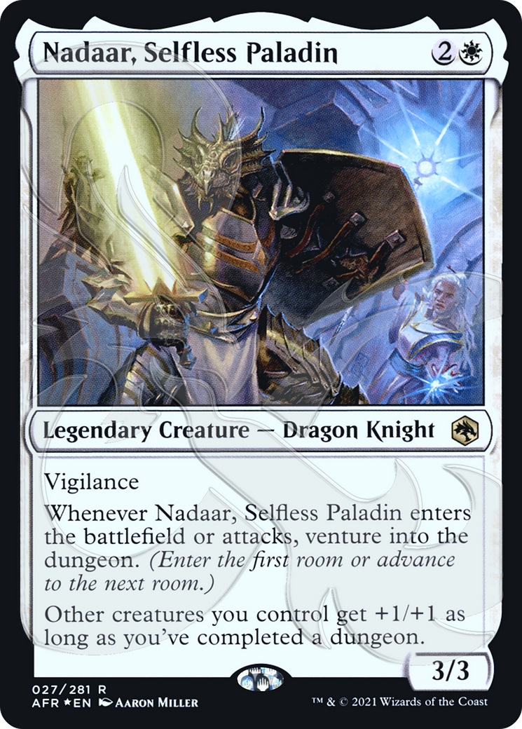 {R} Nadaar, Selfless Paladin (Ampersand Promo) [Dungeons & Dragons: Adventures in the Forgotten Realms Promos][AMP AFR 027]