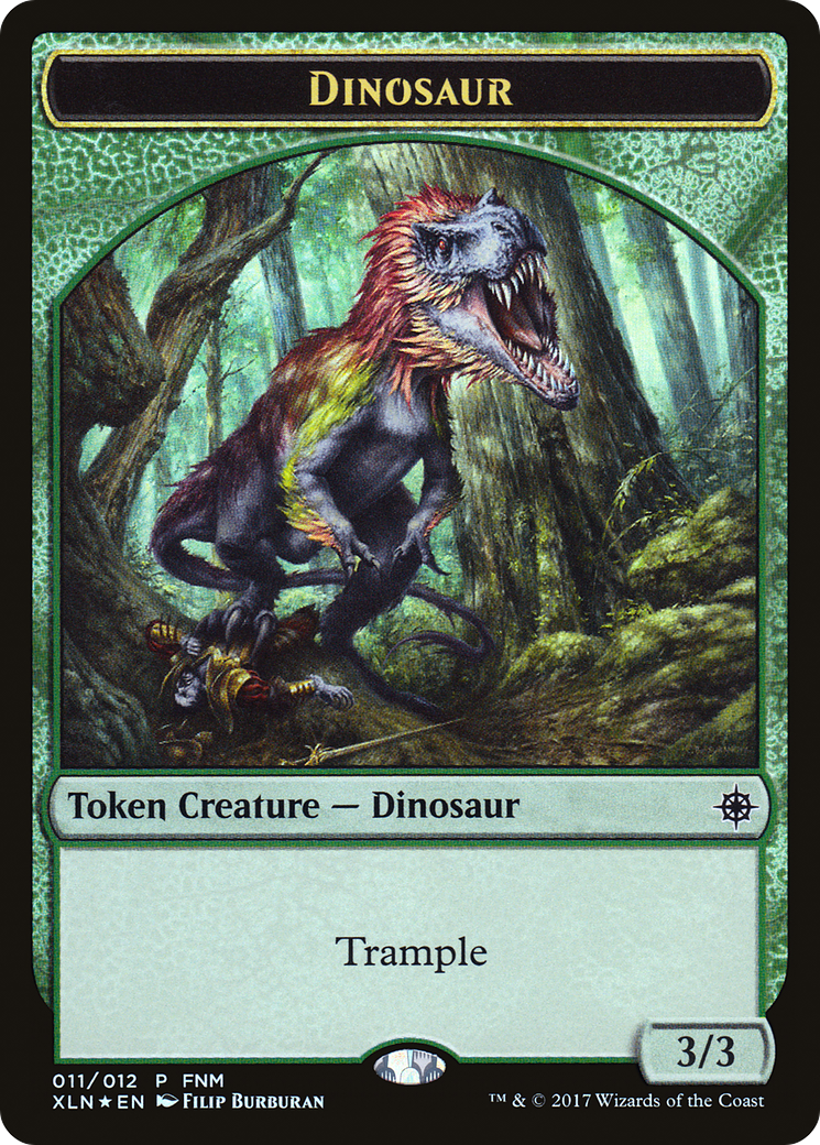 {T} Dinosaur // Treasure Double-sided Token [Friday Night Magic 2017][TF17 011]