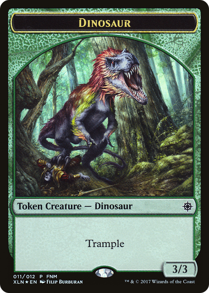 {T} Dinosaur // Treasure Double-sided Token [Friday Night Magic 2017][TF17 011]