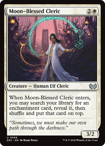 {C} Moon-Blessed Cleric [Duskmourn: House of Horror Commander][DSC 069]