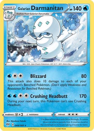 [PKM-R] Galarian Darmanitan (044/189) (Cracked Ice Holo) (Theme Deck Exclusive) [Sword & Shield: Darkness Ablaze]