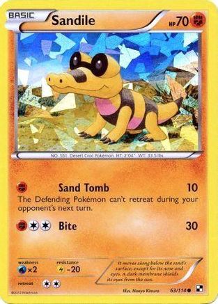 [PKM] Sandile (63/114) (Cracked Ice Holo) [Black & White: Base Set]