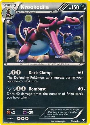 [PKM-R] Krookodile (66/108) (Cosmos Holo) (Blister Exclusive) [Black & White: Dark Explorers]