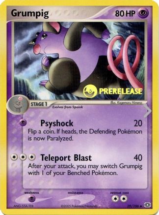[PKM] Grumpig (29/106) (Prerelease Promo) [Nintendo: Black Star Promos]
