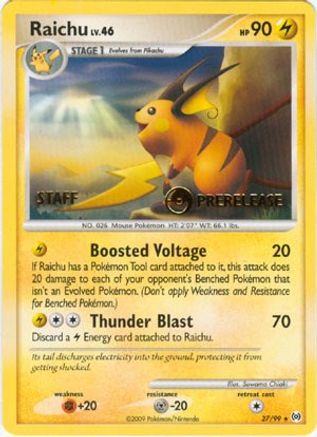 [PKM] Raichu (27/99) (Staff Prerelease Promo) [Nintendo: Black Star Promos]