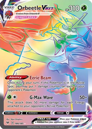 [PKM-R] Orbeetle VMAX (186/185) [Sword & Shield: Vivid Voltage]