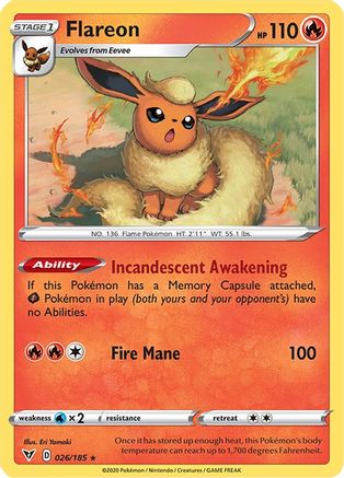 [PKM-R] Flareon (026/185) [Sword & Shield: Vivid Voltage]