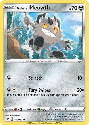 [PKM-C] Galarian Meowth (112/185) [Sword & Shield: Vivid Voltage]