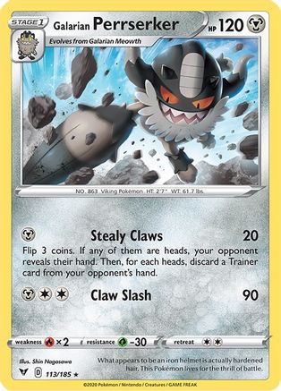 [PKM] Galarian Perrserker (113/185) [Sword & Shield: Vivid Voltage]