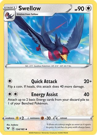 [PKM-C] Swellow (134/185) [Sword & Shield: Vivid Voltage]