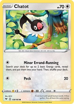 [PKM-C] Chatot (139/185) [Sword & Shield: Vivid Voltage]