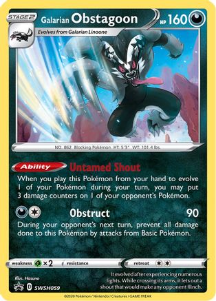 [PKM-R] Galarian Obstagoon (SWSH059) [Sword & Shield: Black Star Promos]