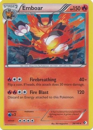 [PKM] Emboar (26/149) (Cosmos Holo) (Blister Exclusive) [Black & White: Boundaries Crossed]