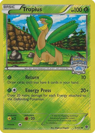 [PKM-R] Tropius (5/101) (National Championship Promo) [Black & White: Plasma Blast]