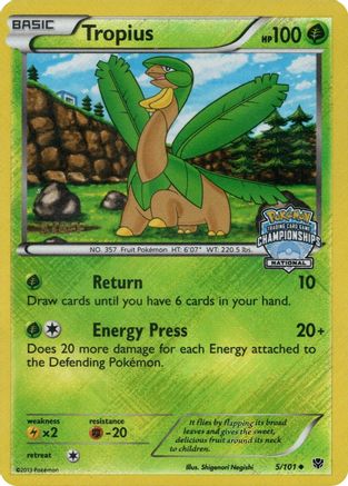 [PKM-R] Tropius (5/101) (National Championship Staff Promo) [Black & White: Plasma Blast]