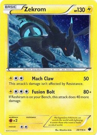 [PKM] Zekrom (39/116) (Cosmos Holo) [Black & White: Plasma Freeze]