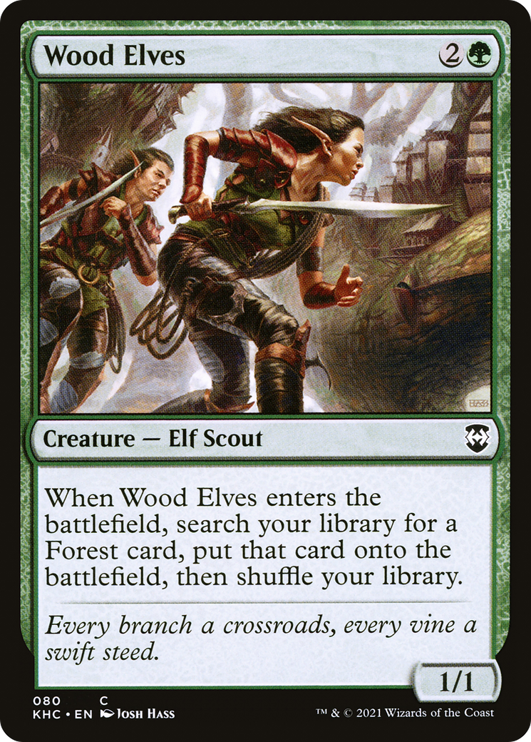 {C} Wood Elves [Kaldheim Commander][KHC 080]