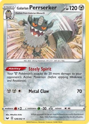 [PKM] Galarian Perrserker (128/202) (Theme Deck Exclusive) [Sword & Shield: Base Set]
