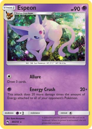 [PKM-R] Espeon (89/214) (Cosmos Holo) (Blister Exclusive) [Sun & Moon: Lost Thunder]