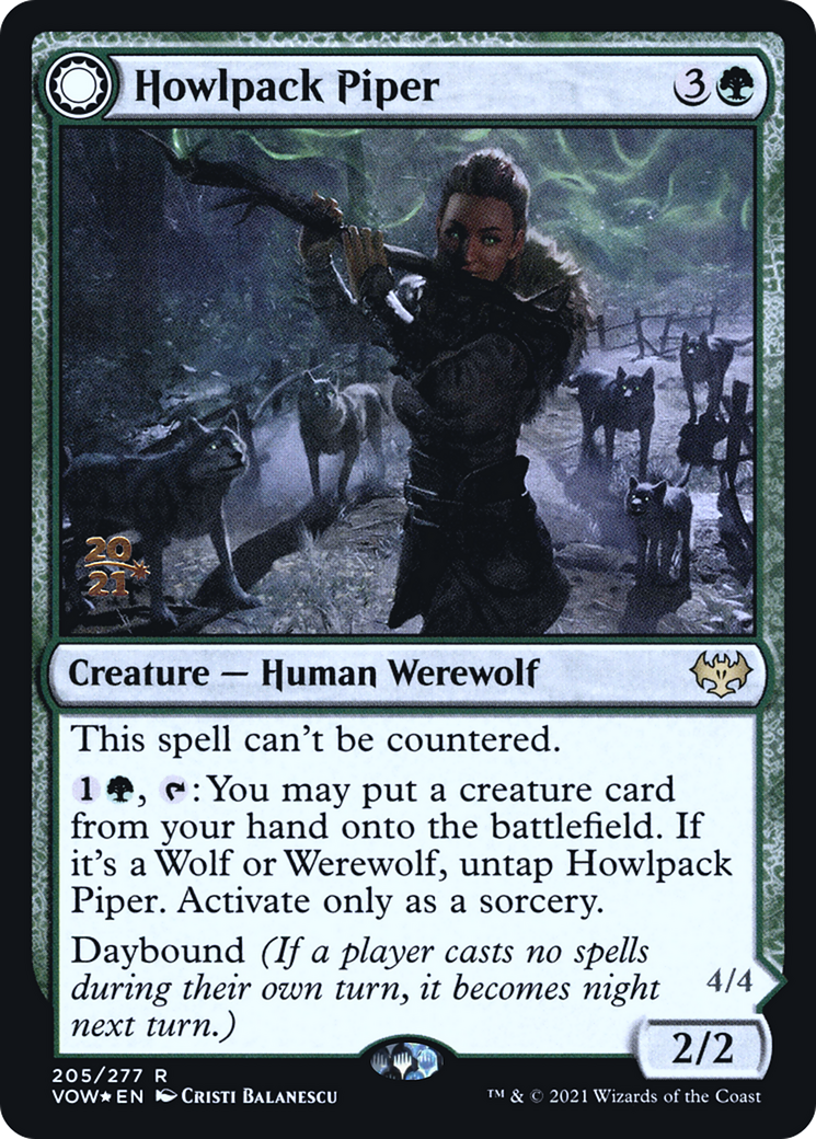 {R} Howlpack Piper // Wildsong Howler [Innistrad: Crimson Vow Prerelease Promos][PR VOW 205]