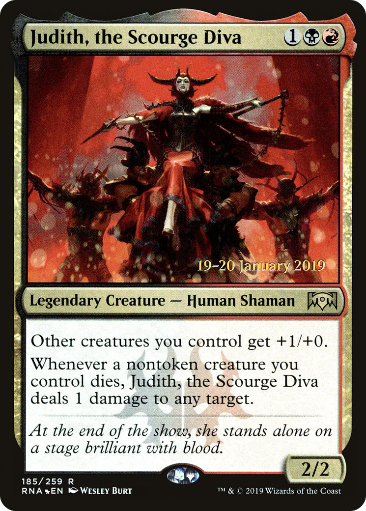 {R} Judith, the Scourge Diva [Ravnica Allegiance Prerelease Promos][PR RNA 185]