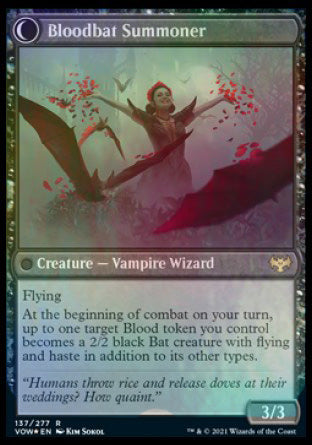 {R} Voldaren Bloodcaster // Bloodbat Summoner [Innistrad: Crimson Vow Prerelease Promos][PR VOW 137]