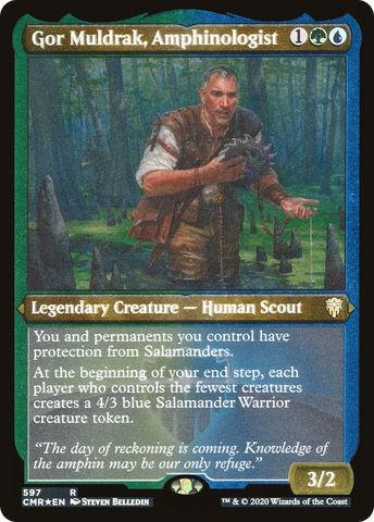 {R} Gor Muldrak, Amphinologist (Etched) [Commander Legends][CMR 597]