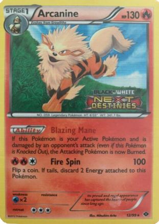 [PKM] Arcanine (12/99) (Prerelease Promo) [Black & White: Black Star Promos]