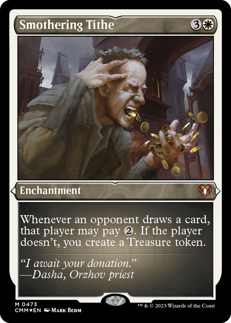 {R} Smothering Tithe (Foil Etched) [Commander Masters][CMM 473]