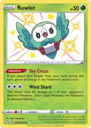 [PKM-R] Rowlet (SV001/SV122) [Sword & Shield: Shining Fates]