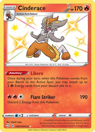 [PKM] Cinderace (SV017/SV122) [Sword & Shield: Shining Fates]