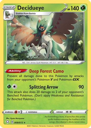 [PKM-R] Decidueye (008/072) [Sword & Shield: Shining Fates]
