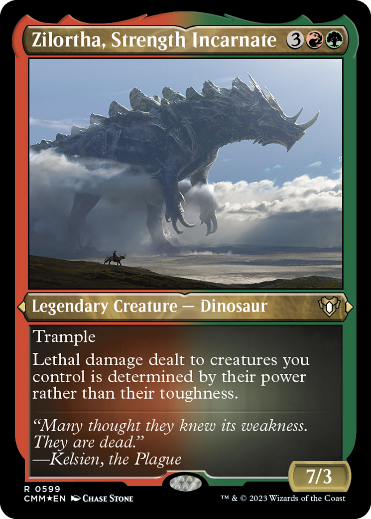 {R} Zilortha, Strength Incarnate (Foil Etched) [Commander Masters][CMM 599]