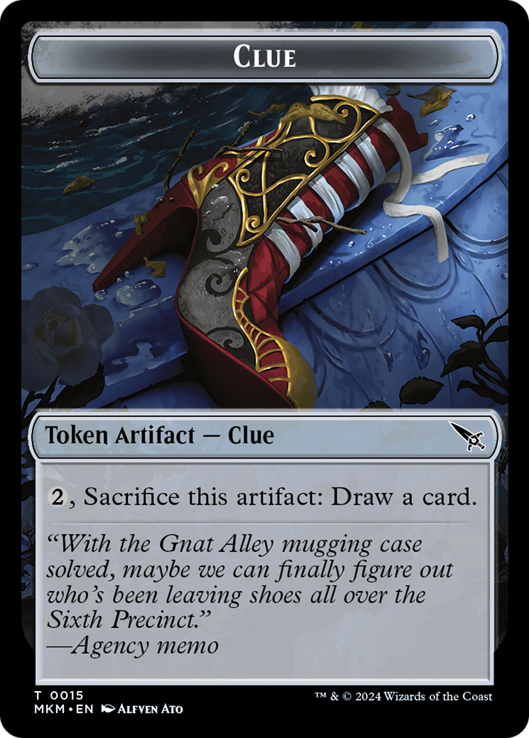 {T} Clue (0015) // A 0042 Double-Sided Token [Murders at Karlov Manor Tokens][TMKM 15//42]