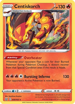 [PKM] Centiskorch (030/163) [Sword & Shield: Battle Styles]