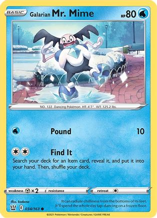 [PKM-C] Galarian Mr. Mime (034/163) [Sword & Shield: Battle Styles]