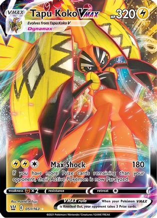 [PKM-R] Tapu Koko VMAX (051/163) [Sword & Shield: Battle Styles]
