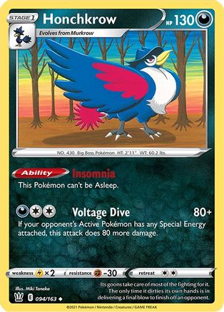 [PKM] Honchkrow (094/163) [Sword & Shield: Battle Styles]