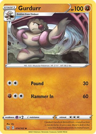 [PKM] Gurdurr (074/163) [Sword & Shield: Battle Styles]