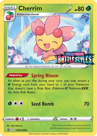 [PKM-R] Cherrim (SWSH088) (Prerelease Promo) [Sword & Shield: Black Star Promos]