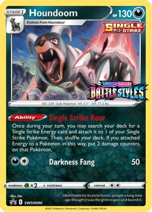 [PKM] Houndoom (SWSH090) (Prerelease Promo) [Sword & Shield: Black Star Promos]