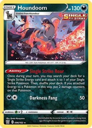 [PKM-R] Houndoom (096/163) (Theme Deck Exclusive) [Sword & Shield: Battle Styles]